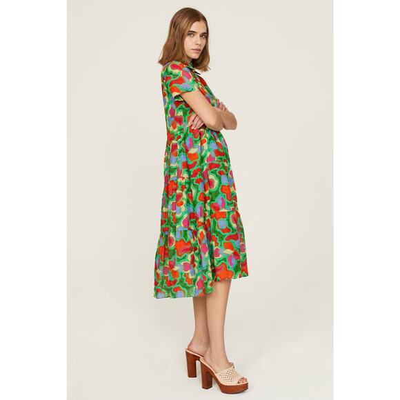 AMANDA UPRICHARD Women's Green Floral Collared Shirt Pierre Midi Dress Size XL - Picture 2 of 12